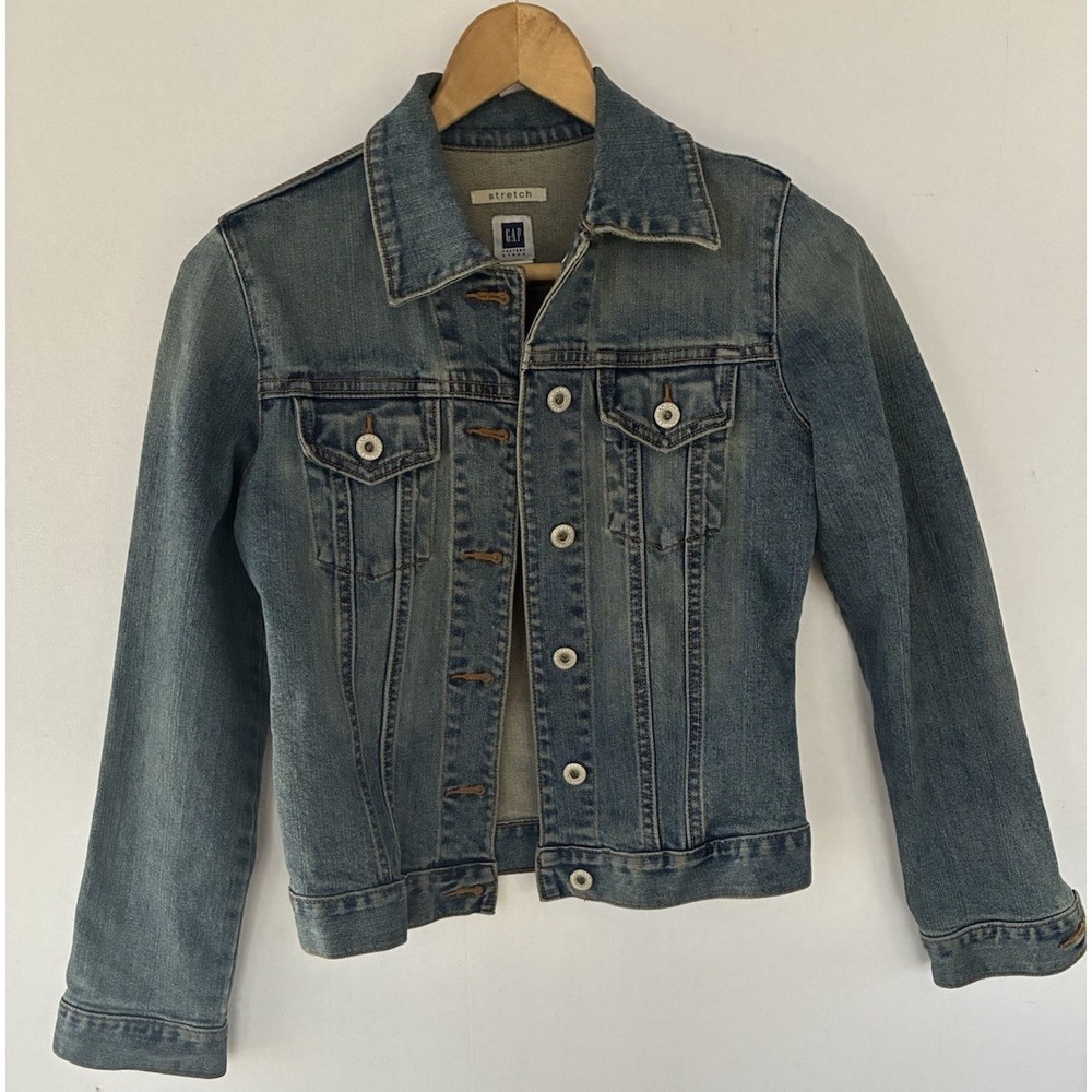 Gap Denim Jean Jacket Stretch Fit Womens XS